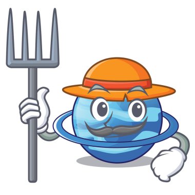 Çiftçi plenet Uranüs Albümdeki karakter formu illüstrasyon vektör