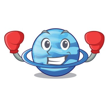 Boks plenet Uranüs Albümdeki karakter formu vektör çizim