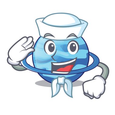 Denizci plenet Uranüs Albümdeki karakter formu illüstrasyon vektör