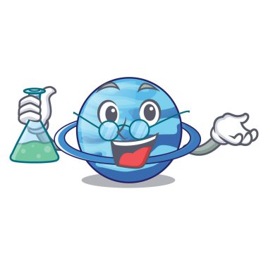 Profesör uranius plenet maskotu vektör çizim üzerinde izole