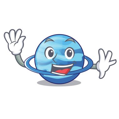 Uranius sallayarak plenet maskotu vektör çizim üzerinde izole