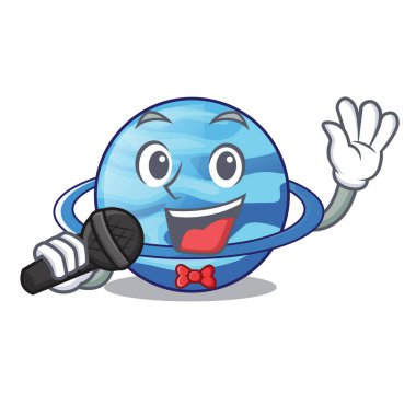 Şarkı gezegeni Uranüs çizgi film form vektör çizim içinde