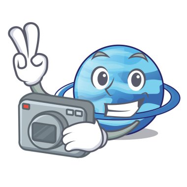 Fotoğrafçı gezegeni Uranüs çizgi film form vektör çizim içinde