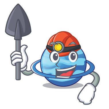 Madenci gezegeni Uranüs çizgi film form vektör çizim içinde