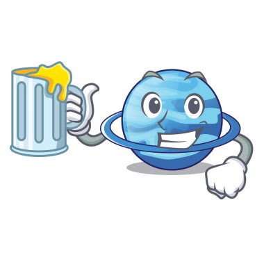 Suyu gezegen Uranüs çizgi film form vektör çizim içinde