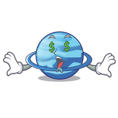 Para göz plenet Uranüs yukarıda gökyüzü çizgi film vektör çizim