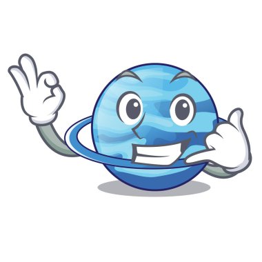 Bana plenet de Uranüs yukarıda gökyüzü çizgi film vektör çizim