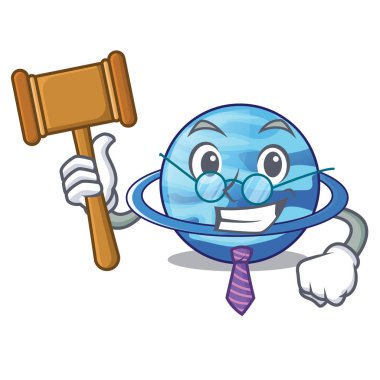 Yargıç plenet Uranüs yukarıda gökyüzü çizgi film vektör çizim