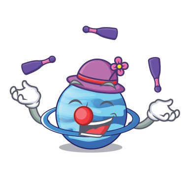 Plenet hokkabazlık Uranüs yukarıda gökyüzü çizgi film illüstrasyon vektör