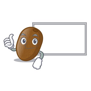 Başparmak yukarıya şekil karikatür vektör çizim kurulu Kivi dilimleri ile