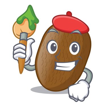 Şeklin çizgi film vektör çizim içinde sanatçı boks Kivi dilimleri