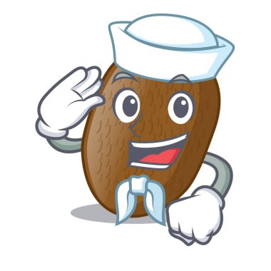 Denizci Kivi dilimleri şekil karikatür illüstrasyon vektör