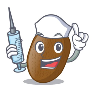 Hemşire kivi karakter ahşap vektör çizim tablosu üzerinde