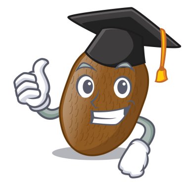 Mezuniyet kivi karakter ahşap vektör çizim tablosu üzerinde