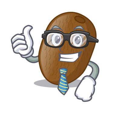 İşadamı kivi karakter ahşap vektör çizim tablosu üzerinde