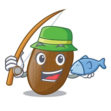 Kivi Meyve suyu çizgi film cam vektör halat içinde balık tutma