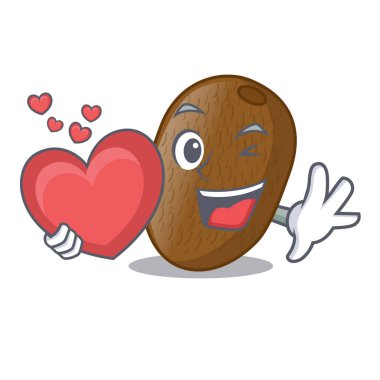 Kalp karikatür cam vektör halat Kivi Meyve suyu ile