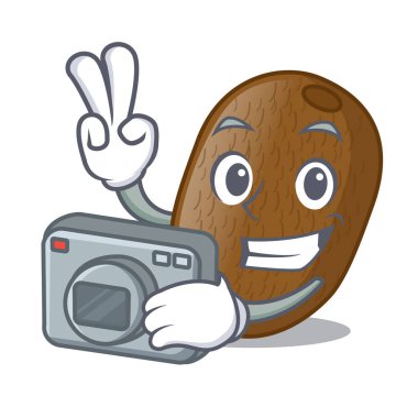 Fotoğrafçı Kivi Meyve suyu çizgi film cam vektör halat