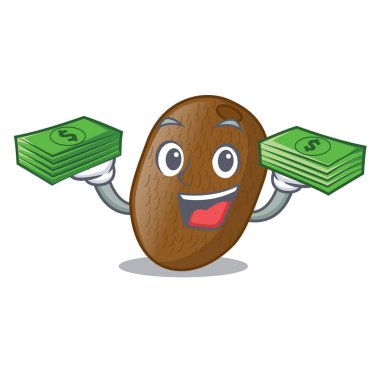 Para çantasını çizgi film cam vektör halat Kivi Meyve suyu ile