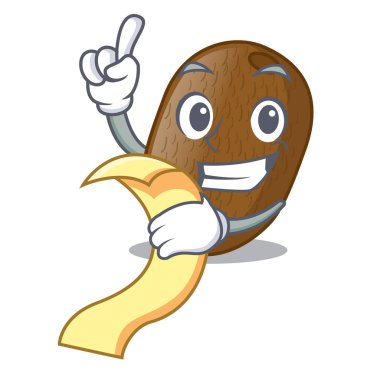 Menü ile çizgi film cam vektör halat Kivi Meyve suyu