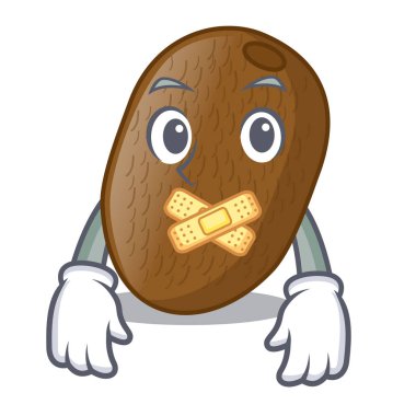 Sessiz kivi maskot plaka vektör çizim üzerinde yerleştirilir