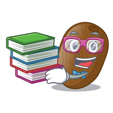 Kitap kivi ile Öğrenci maskot plaka vektör illüstrasyon yerleştirilir