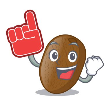 Köpük parmak kivi maskot plaka vektör çizim üzerinde yerleştirilir