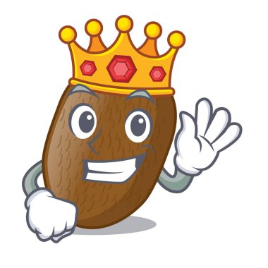 Kral kivi maskot plaka vektör çizim üzerinde yerleştirilir