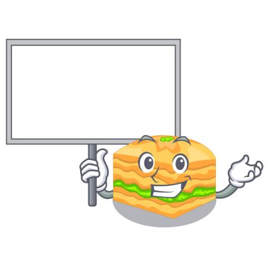 Yönetim Kurulu getirmek çizgi film baklava tabak vektör çizim üzerinde servis edilir