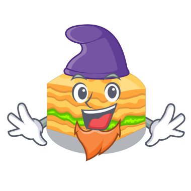 Elf karikatür baklava tabak vektör çizim üzerinde servis edilir