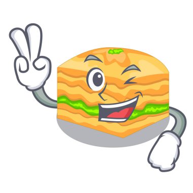 İki ahşap boardsvector illüstrasyon karikatür baklava parmak