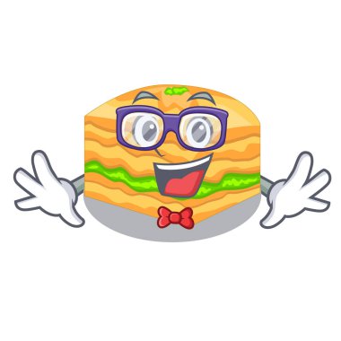 Geek karikatür baklava ahşap boardsvector resimde üzerinde