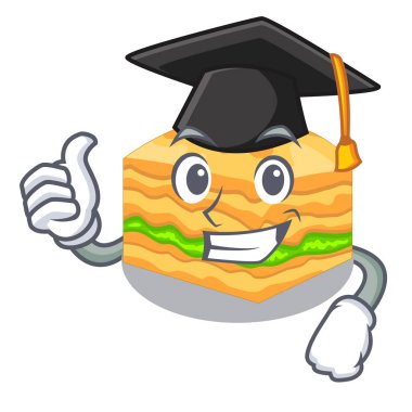 Mezuniyet karikatür baklava ahşap boardsvector resimde üzerinde
