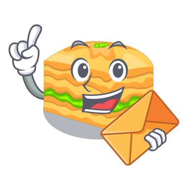 Zarf üzerinde ahşap boardsvector illüstrasyon karikatür baklava