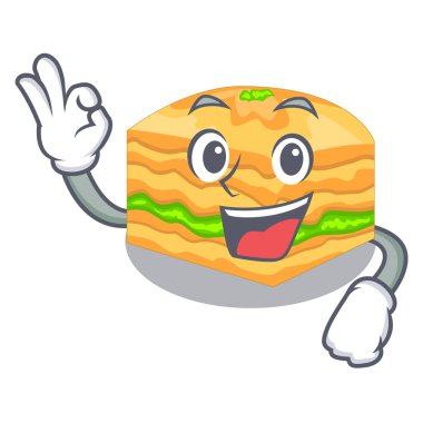 Ahşap boardsvector resimde üzerinde iyi karikatür baklava