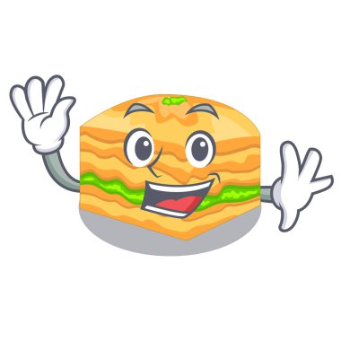 Ahşap boardsvector illüstrasyon karikatür baklava sallayarak