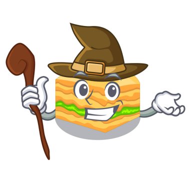 Baklava, cadı bir karakter kase vektör çizim