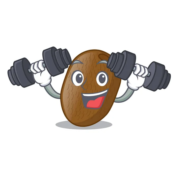 Fitness Kiwifruchtscheiben Form Von Cartoon Vektor Illustration — Stockvektor