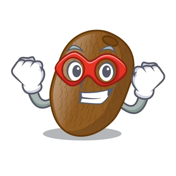 Kiwifruit Pahlawan Super Atas Meja Karakter Gambar Vektor Kayu - Stok Vektor