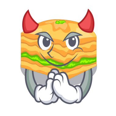 Şeytan baklava bir karakter kase vektör çizim