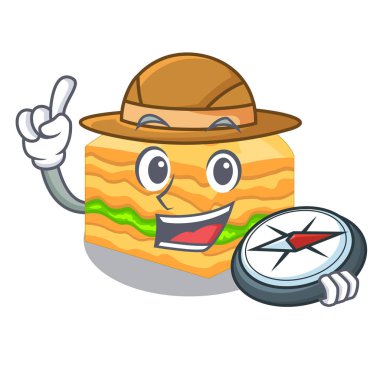 Explorer baklava bir karakter kase vektör çizim