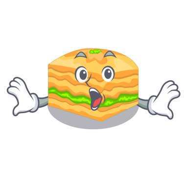 Sürpriz baklava bir karakter kase vektör çizim