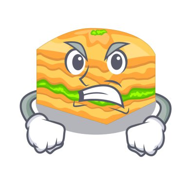 Kızgın baklava bir karakter kase vektör çizim