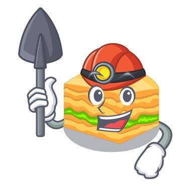 Madenci baklava bir karakter kase vektör çizim