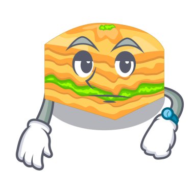 Baklava bekliyor izole maskot vektör çizim ile