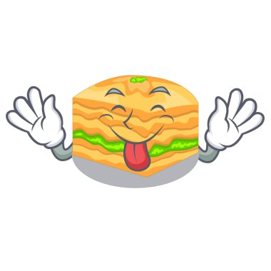 Baklava dilini izole maskot vektör çizim ile