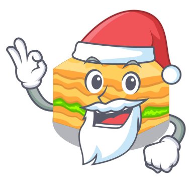 Santa baklava izole maskot vektör çizim ile