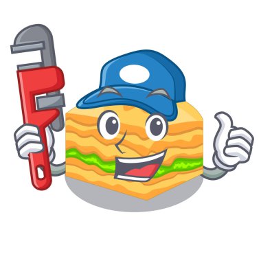 Tesisatçı baklava izole maskot vektör çizim ile