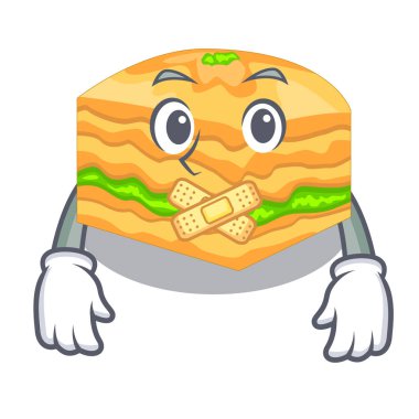 Silent baklava is isolated the with mascot vector illustration
