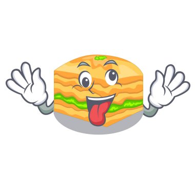 Deli baklava izole maskot vektör çizim ile